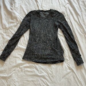 lululemon athletica Metallic Black Long-Sleeve Knit Tee